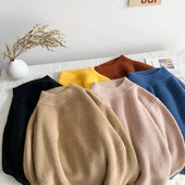 Pulover pentru bărbați moale cu guler semi-înalt - model larg