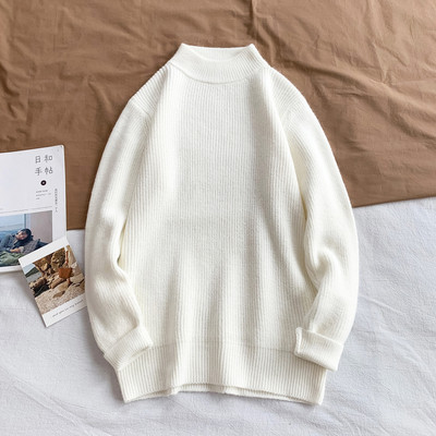 Pulover pentru bărbați moale cu guler semi-înalt - model larg