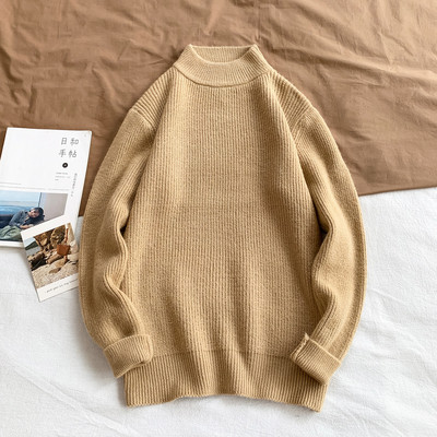 Pulover pentru bărbați moale cu guler semi-înalt - model larg