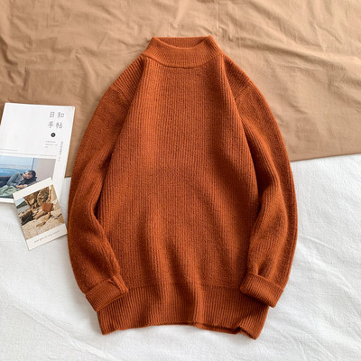 Pulover pentru bărbați moale cu guler semi-înalt - model larg