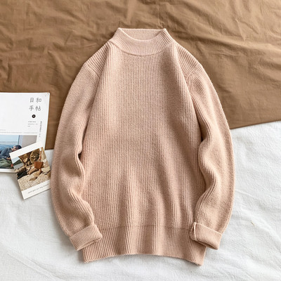 Pulover pentru bărbați moale cu guler semi-înalt - model larg