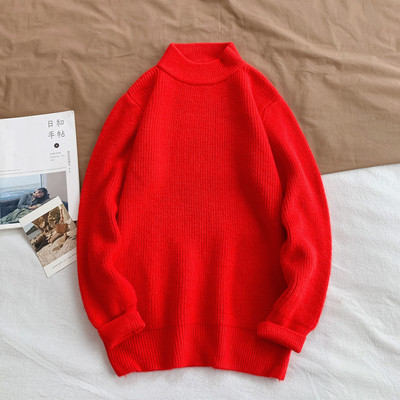 Pulover pentru bărbați moale cu guler semi-înalt - model larg