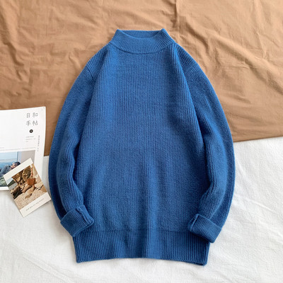 Pulover pentru bărbați moale cu guler semi-înalt - model larg