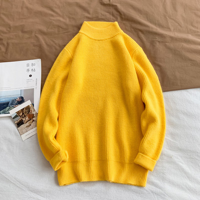 Pulover pentru bărbați moale cu guler semi-înalt - model larg