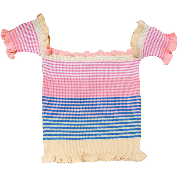 Bluză de damă în dungi cu cadru gol