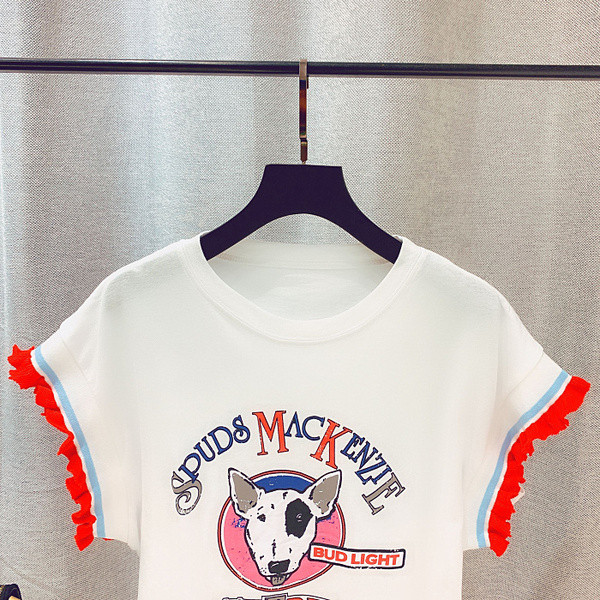 Bluza de dama cu aplicatie colorata alb-negru