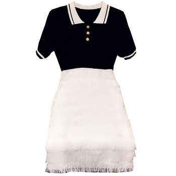 Rochie de dama cu maneca scurta si guler clasic