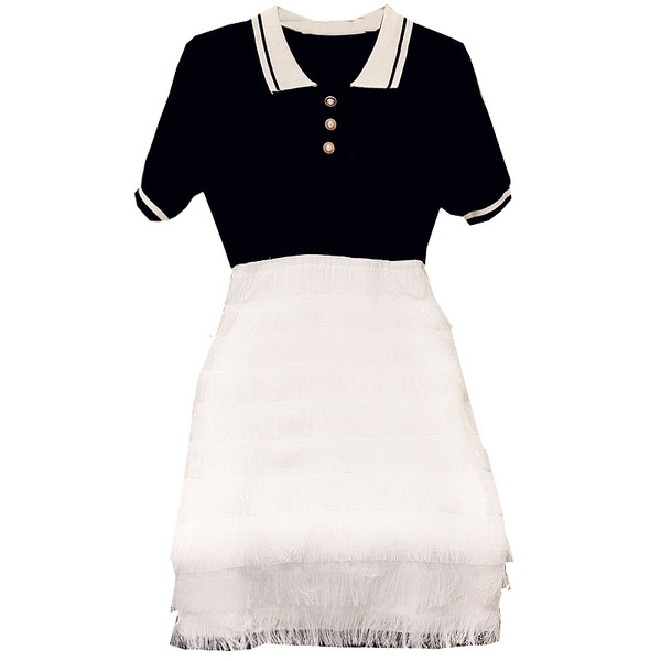 Rochie de dama cu maneca scurta si guler clasic