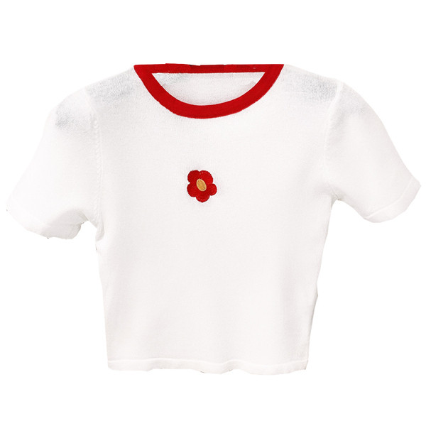 Bluza scurta de dama cu broderie colorata