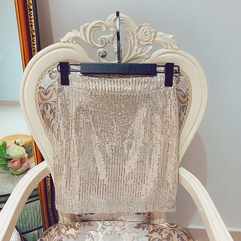 Fusta de dama cu paiete si talie elastica de culoare aurie