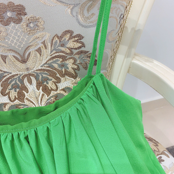 Maieu de damă cu bretele subțiri în alb și portocaliu