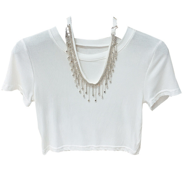 Bluză de damă cu mâneci scurte de culoare albă