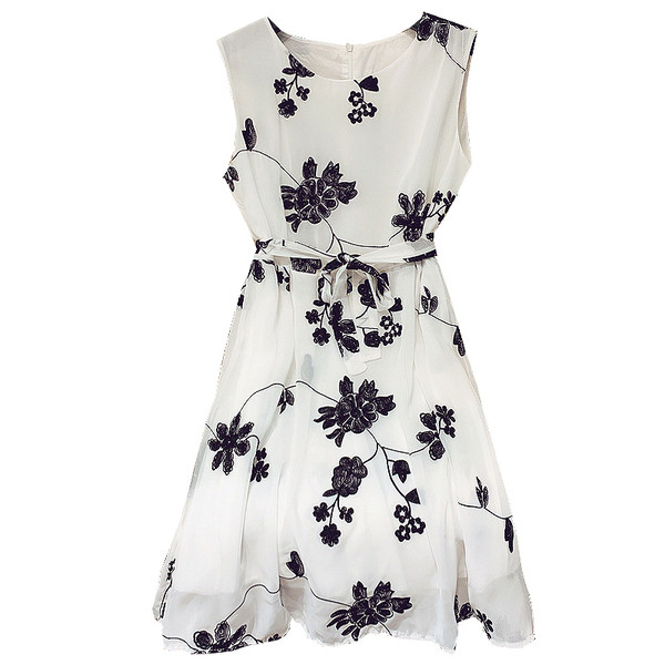 Rochie moderna de dama cu model floral croi dreapta in culoarea neagra