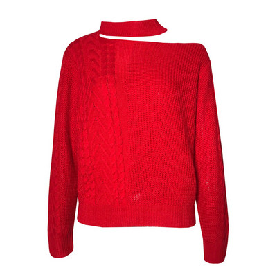 Női alkalmi pulóver csupasz váll és magas gallérral két színben