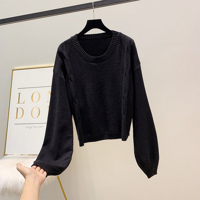 Pulover de dama modern cu decolteu rotund in mai multe culori