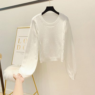 Pulover de dama modern cu decolteu rotund in mai multe culori