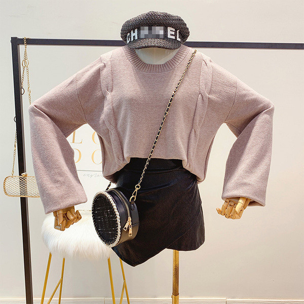 Pulover de dama modern cu decolteu rotund in mai multe culori