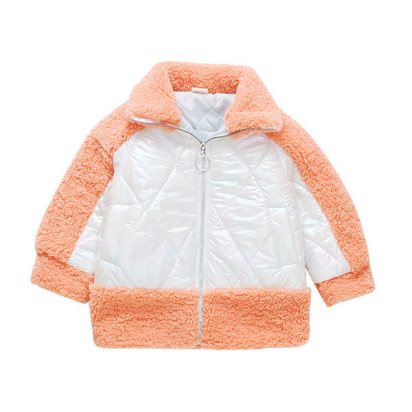 Új modell modern gyerek őszi téli kabát rózsaszín és narancs színben
