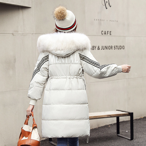 Jachetă lungă de damă modernă cu glugă în trei culori