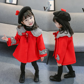 Palton copii model nou pentru fete - model croiat in rosu