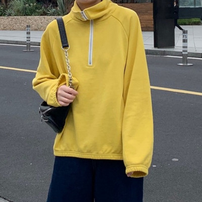 Hanorac casual dama cu fermoar galben