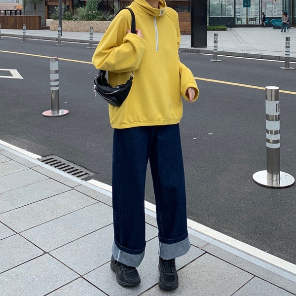 Hanorac casual dama cu fermoar galben