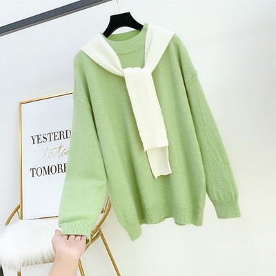 Alkalmi női pulóver O-nyakkal, több színben