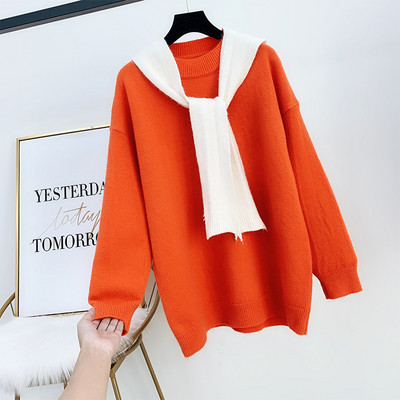 Alkalmi női pulóver O-nyakkal, több színben