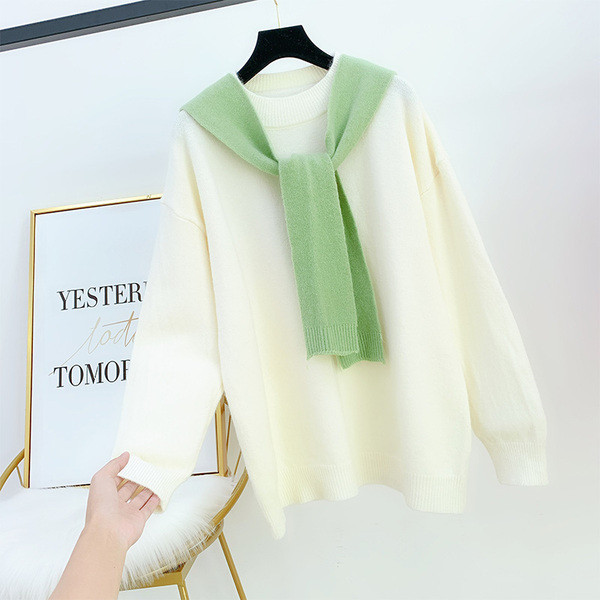 Alkalmi női pulóver O-nyakkal, több színben