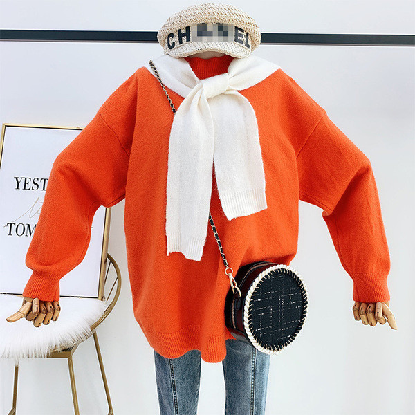 Alkalmi női pulóver O-nyakkal, több színben