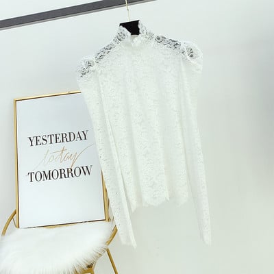 Bluză de damă modernă din dantelă cu fermoar pe spate în trei culori