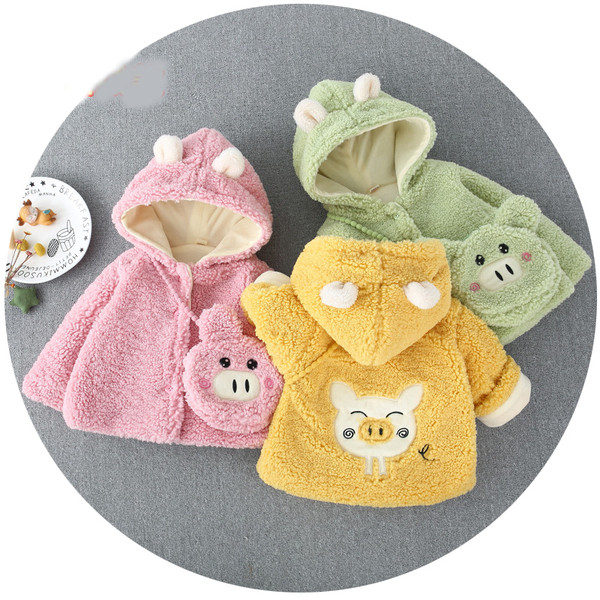 Hanorac modern pentru copii pentru fete cu element 3D in roz, galben si verde