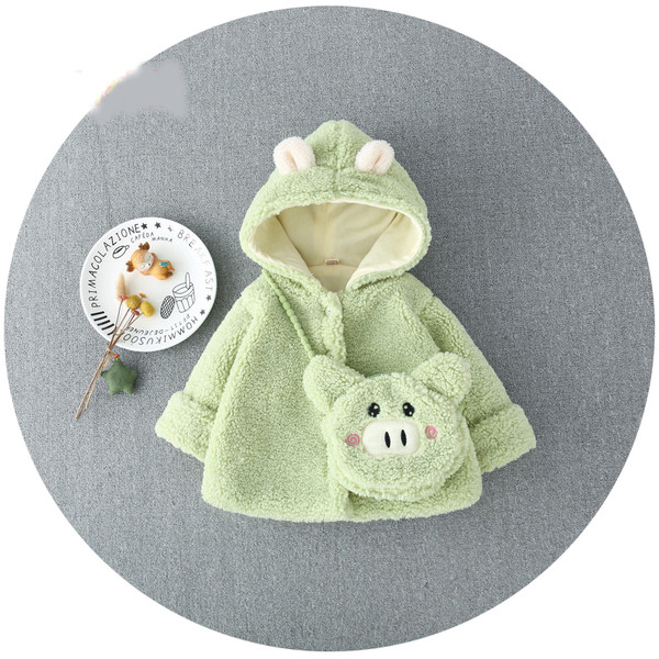 Hanorac modern pentru copii pentru fete cu element 3D in roz, galben si verde