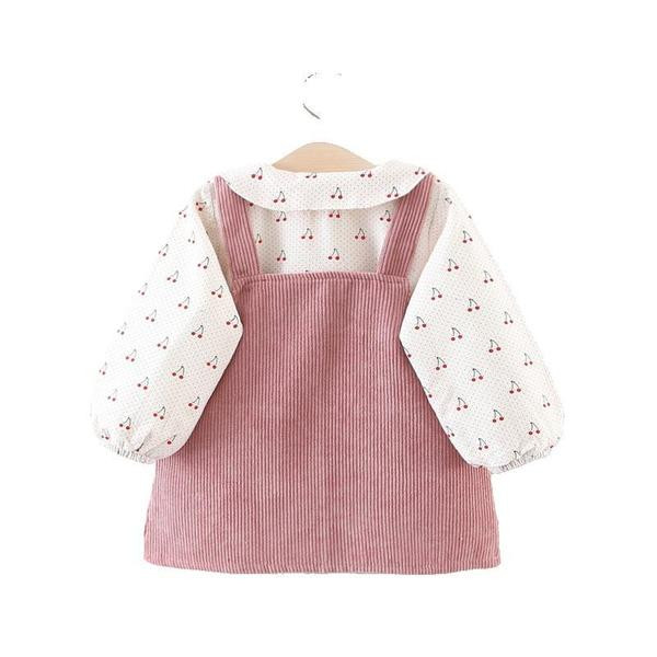 Set copii modern pentru fete in doua parti rochie + camasa