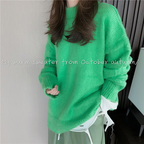 Pulover de dama lat cu guler inalt in trei culori - model curat