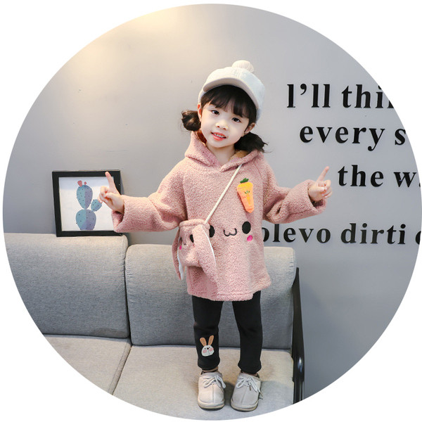 Set actual pentru copii pentru fete bluză cu element 3D + jambiere - roz și maro