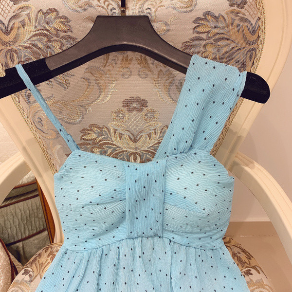 Maieu modern de damă cu bretele în bej și albastru