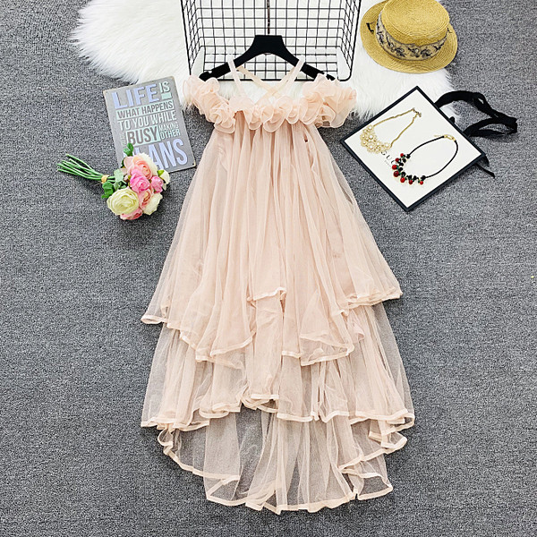 Rochie de dama cu tul model lung si lat