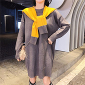 Rochie de dama tricotata lata in gri