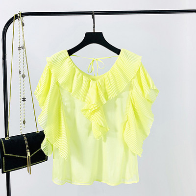 Bluză casual de damă cu decolteu spitz