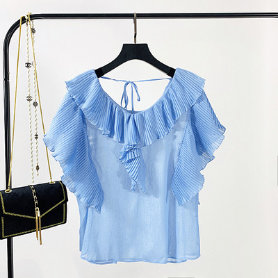 Bluză casual de damă cu decolteu spitz