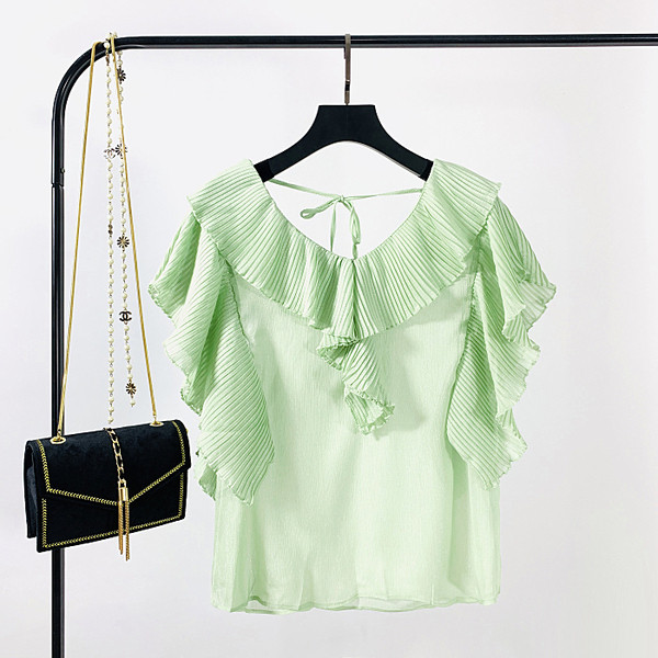 Bluză casual de damă cu decolteu spitz