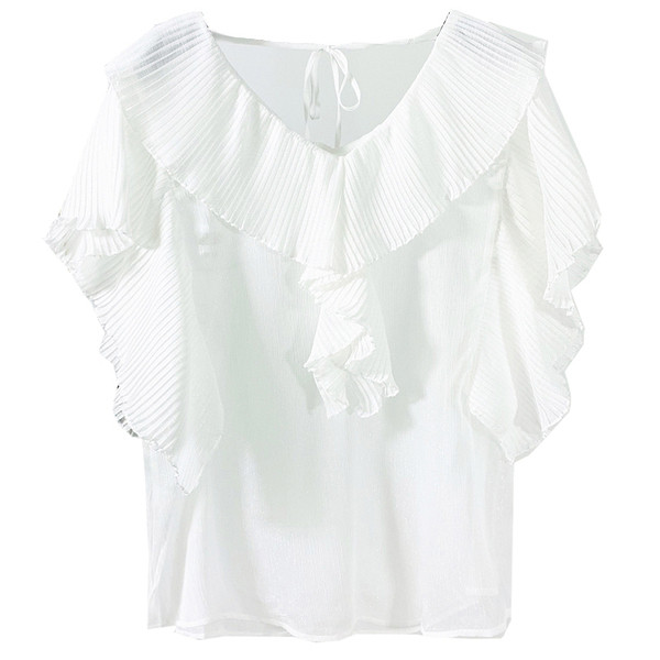 Bluză casual de damă cu decolteu spitz