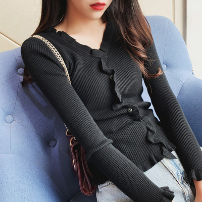 Bluză de damă modernă cu nasturi și decolteu spitz în mai multe culori