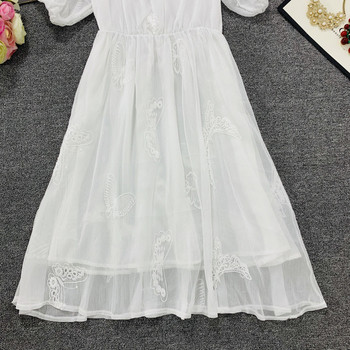 Rövid ujjú női ruha fehér színben