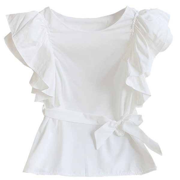 Bluza de damă elegantă cu decolteu rotund este de mai multe culori