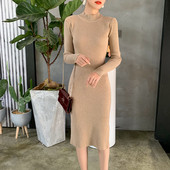 Rochie casual de dama cu guler semi-inalt in mai multe culori