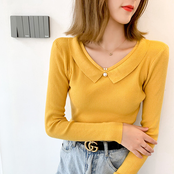 Bluză de damă modernă cu perle în mai multe culori