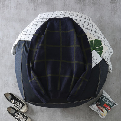 Pulover casual barbatesc in negru si verde - model larg