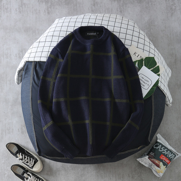 Pulover casual barbatesc in negru si verde - model larg